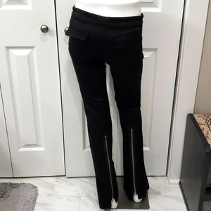 Bebe black bootcut exposed zipper detail pants